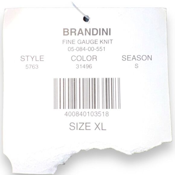 Brandini Teal Blue Knit Polo Collar Sweater Size XL - Picture 3 of 9